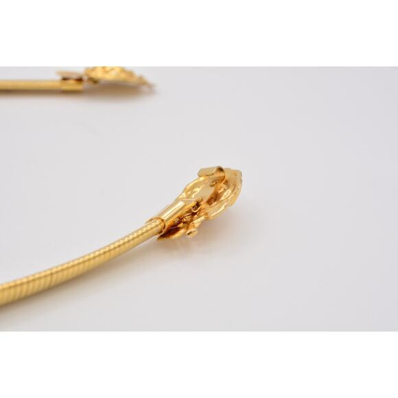 Vintage Rose Buckle Omega Stretch Belt Gold Chain Heavy Chunky 28\